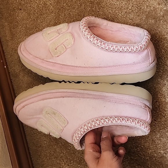UGG Tasman Fur Jersey Cozy Slippers Pink Mist - Picture 10 of 16